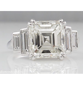 Art deco asscher 2024 cut ring